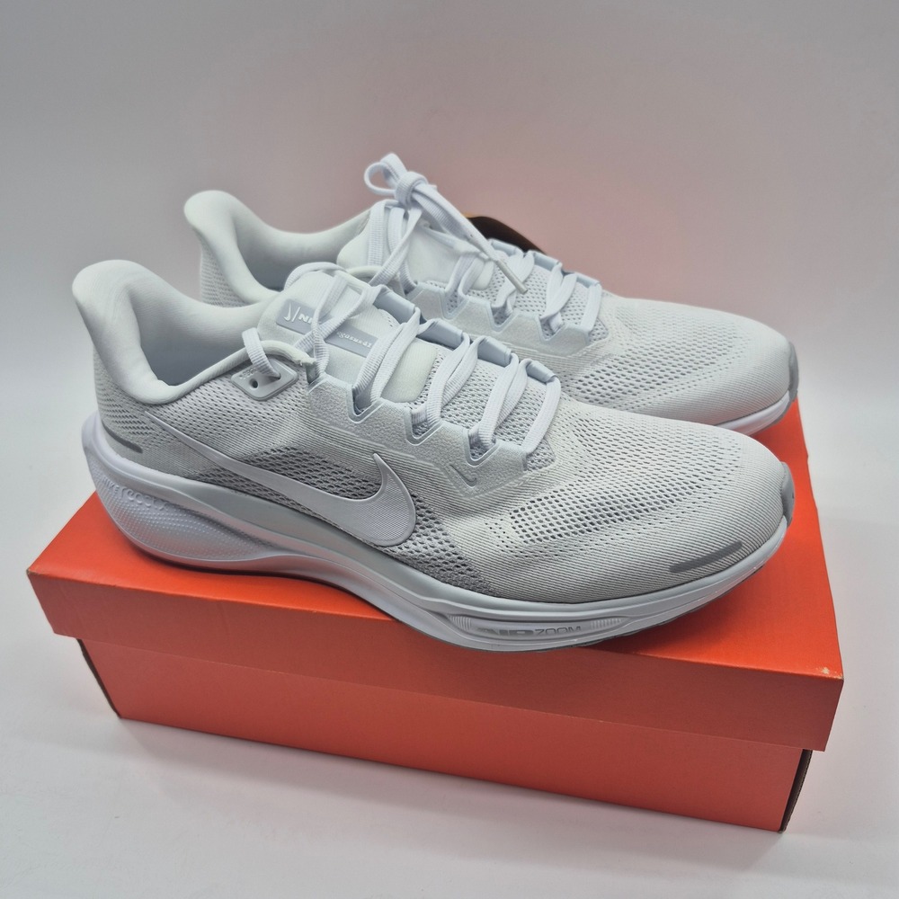 Nike Air Zoom Pegasus 41 Mens 12 White Pure Platinum Running Shoes FD2722-102